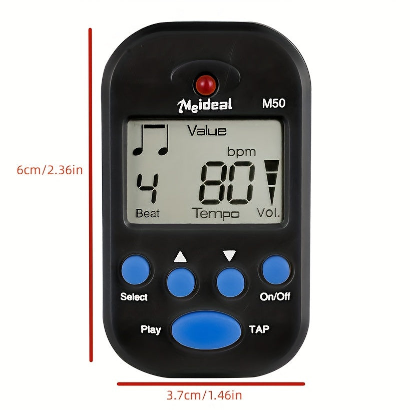 Mini Electronic Metronome for Instruments Black Compact Digital Tuner