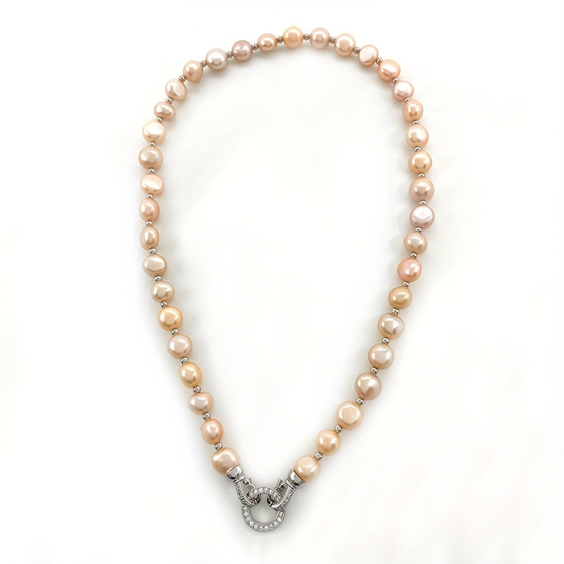 Freshwater Pearl Necklace for Women Baroque Style Autumn Winter Elegant Jewelry