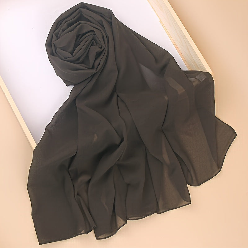 Ayollar uchun marvaridli hashamatli toʻliq rangli chiffon hijab turban sharf