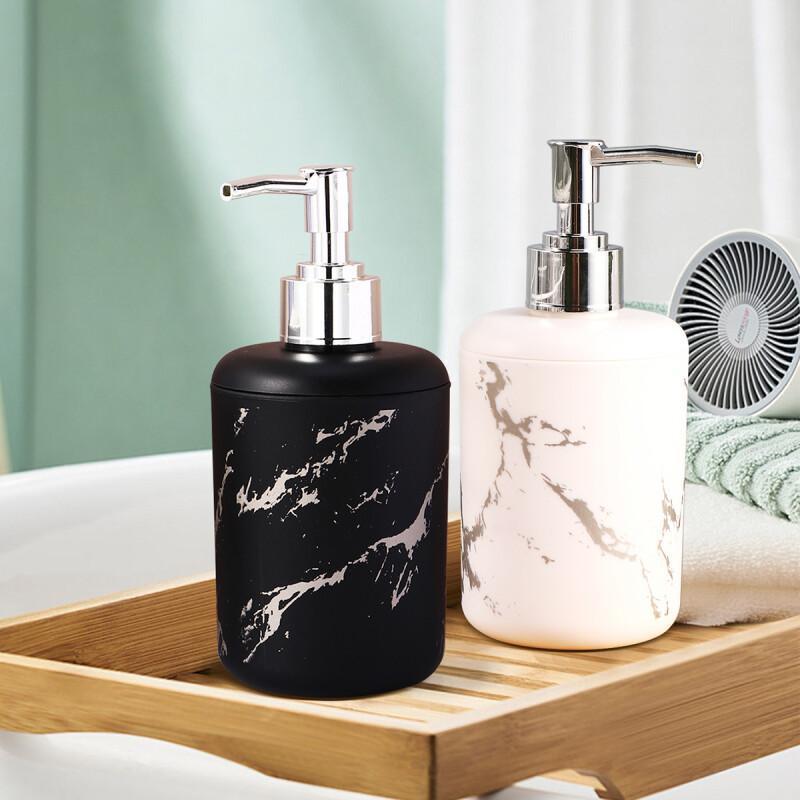 Marble Textured Soap Dispenser 1/2 Gallon Reusable Bathroom Kitchen