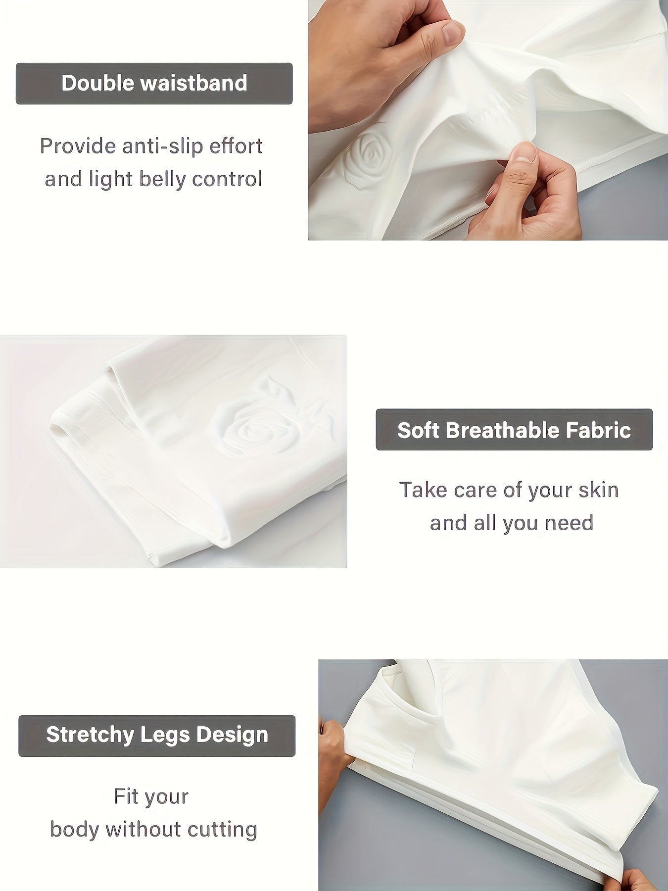 Ayollar uchun yuqori beldagi nazorat shalvarlari, bir rangda, qulay va nafas oladigan moslikni ta'minlaydi.