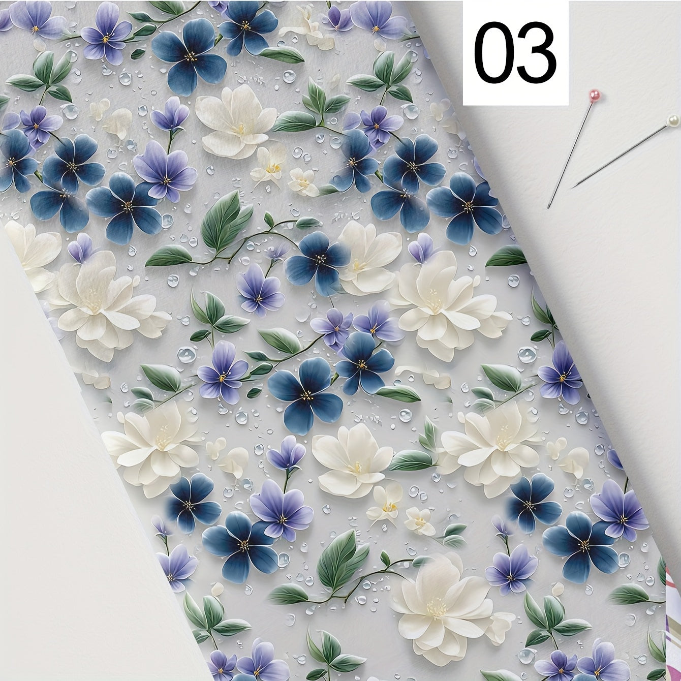 DIY Fabric with 3D Floral Design Polyester Precuts for Crafts and Home Decor