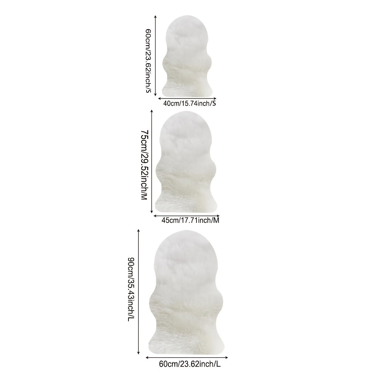 Alfombra de pelo sintético blanca, alfombra de área shaggy, peluche de piel de oveja, funda para silla