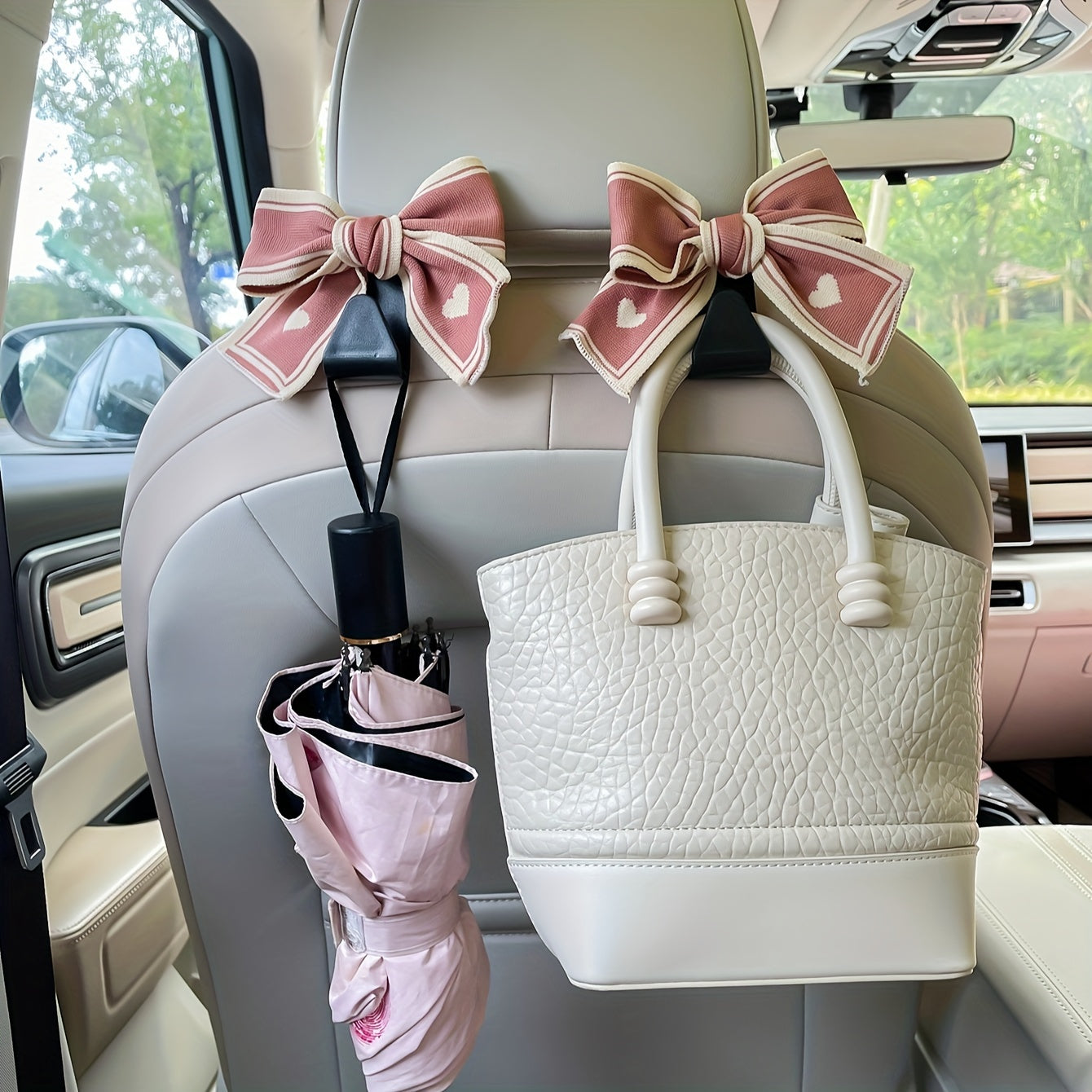 2Pcs Car Seat Hooks ABS Resin Storage for Umbrellas Bags Auto Interior Accessories