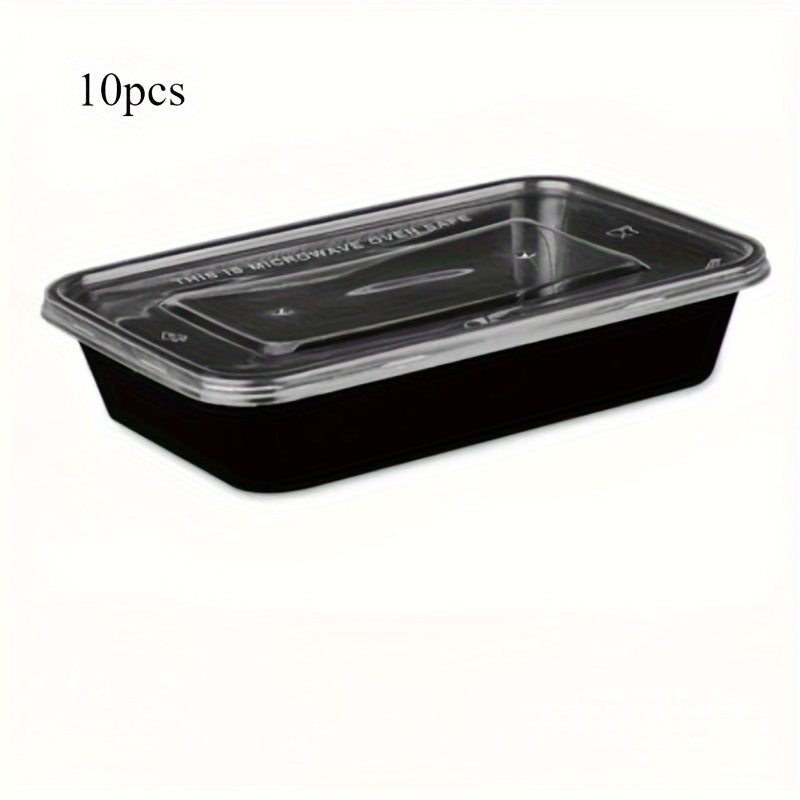 Pack of 10 Meal Prep Containers 16.9 oz BPA-Free Reusable Microwave Safe