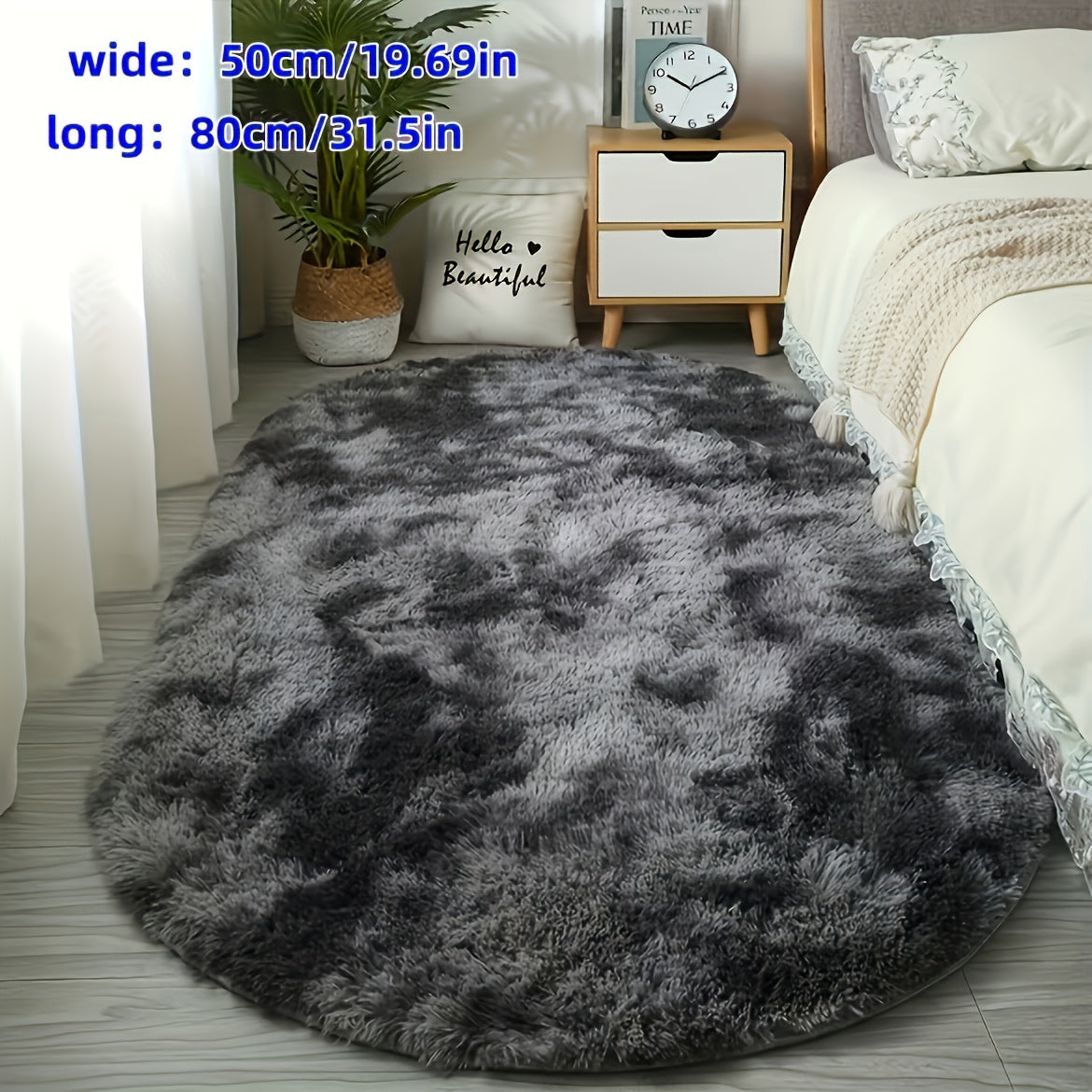 Soft Plush Shag Area Rug Non-Slip Fade-Resistant Machine Washable for Living Room Bedroom