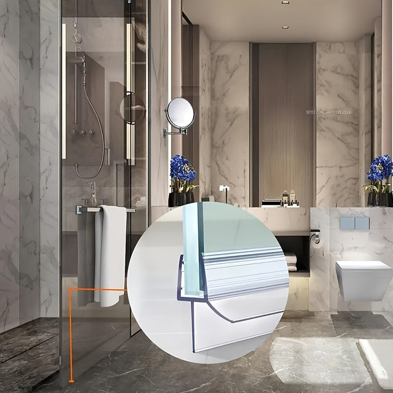 Shower Door Seal Strip for Leak Prevention, Easy to Install, Frameless Design