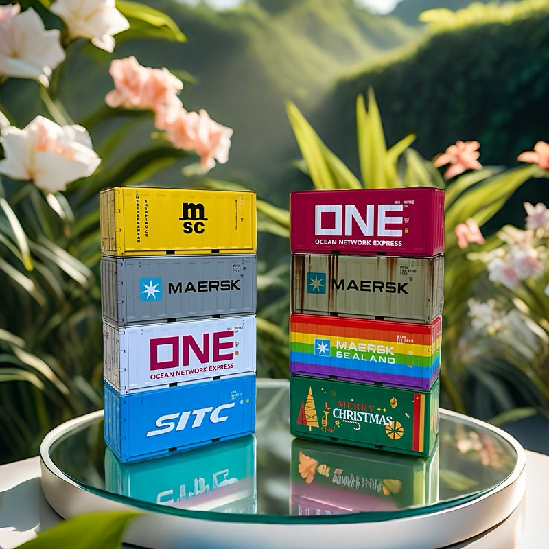 Vintage Miniature Cargo Container Waterproof Iron Storage Box for Home Office Decor