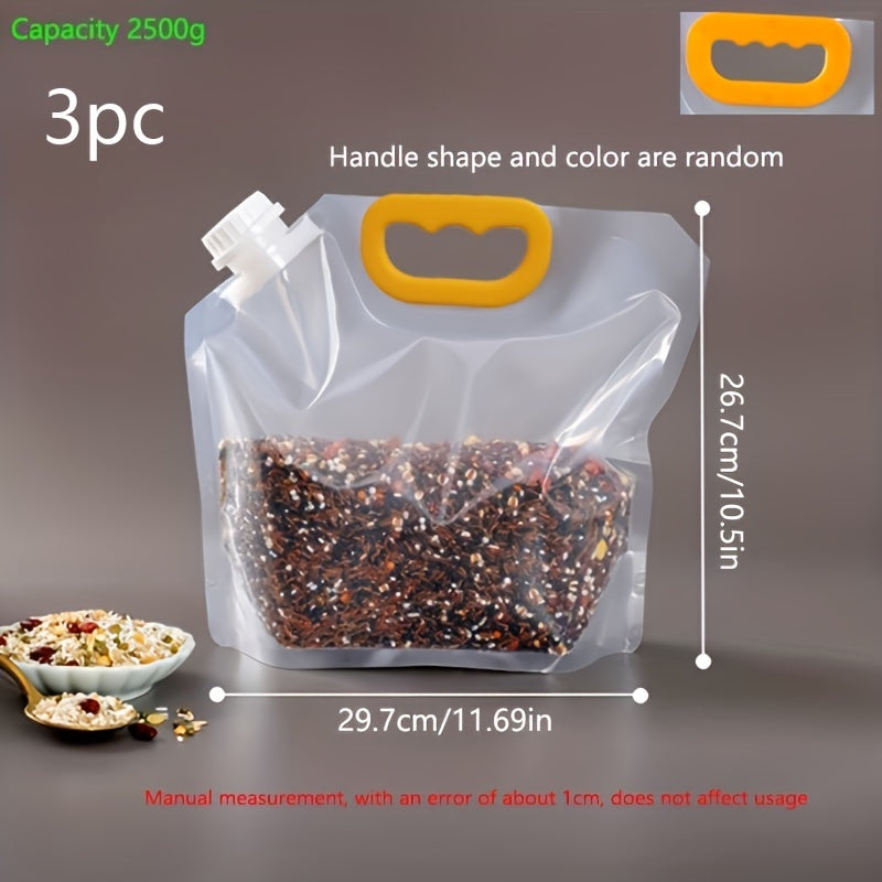 Transparent Cereal Bags with Lids for Rice Storage 500g 1000g Moisture Proof
