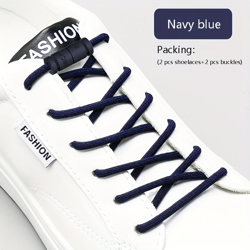 Unisex Elastic Shoe Laces with Buckles for Sports & Casual Shoes
