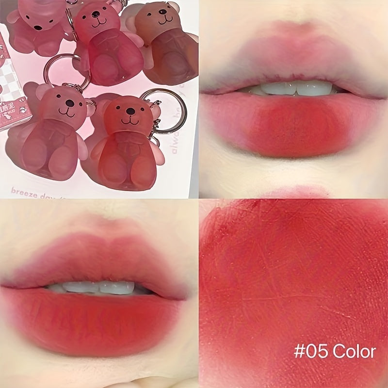 Six-Color Bear Lip Gloss for Couples and Girlfriends Moisturizing Matte Waterproof Long-Lasting