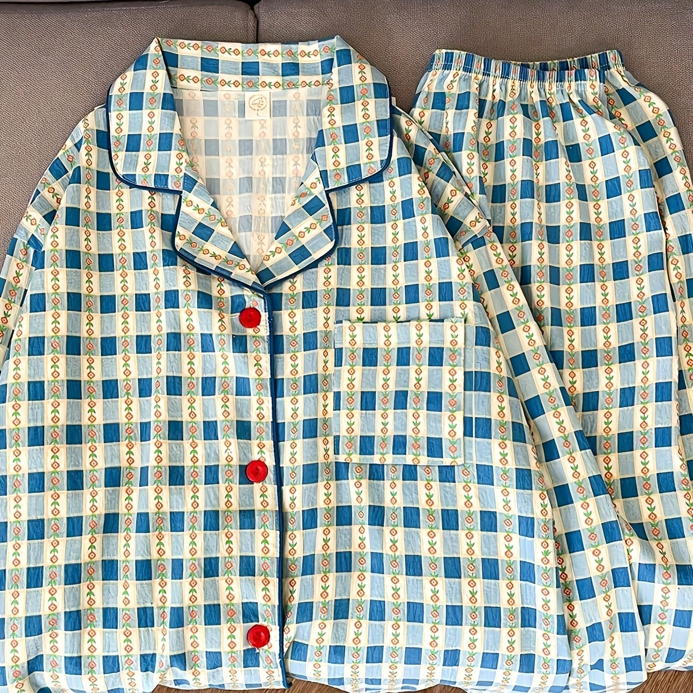 Women's Plus Size Pajama Set Long Sleeve Long Pants Casual Comfortable