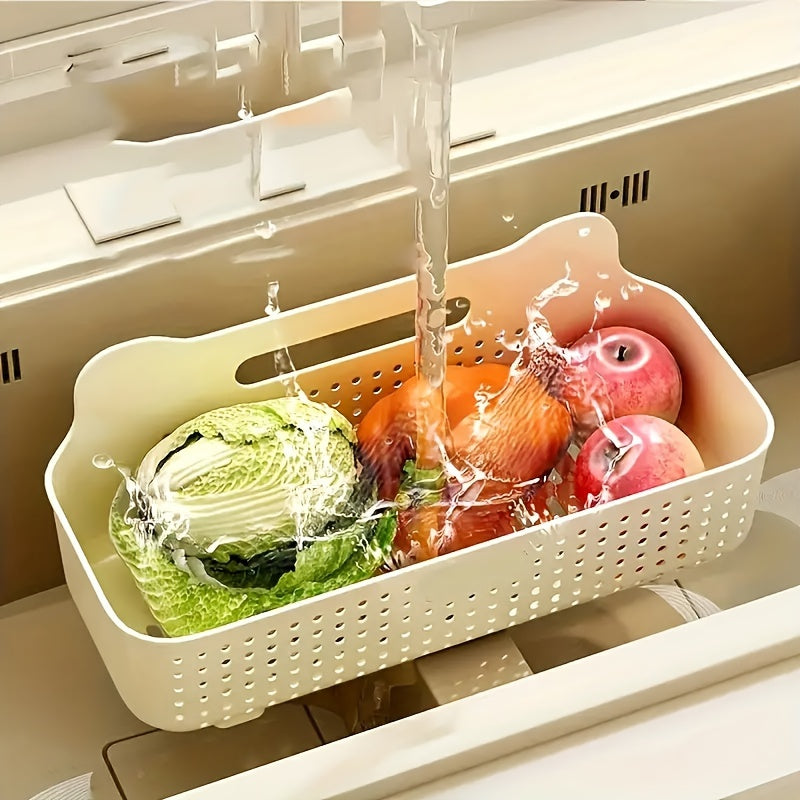 Wall-Mounted Plastic Storage Basket Adhesive Kitchen Bathroom Organizer