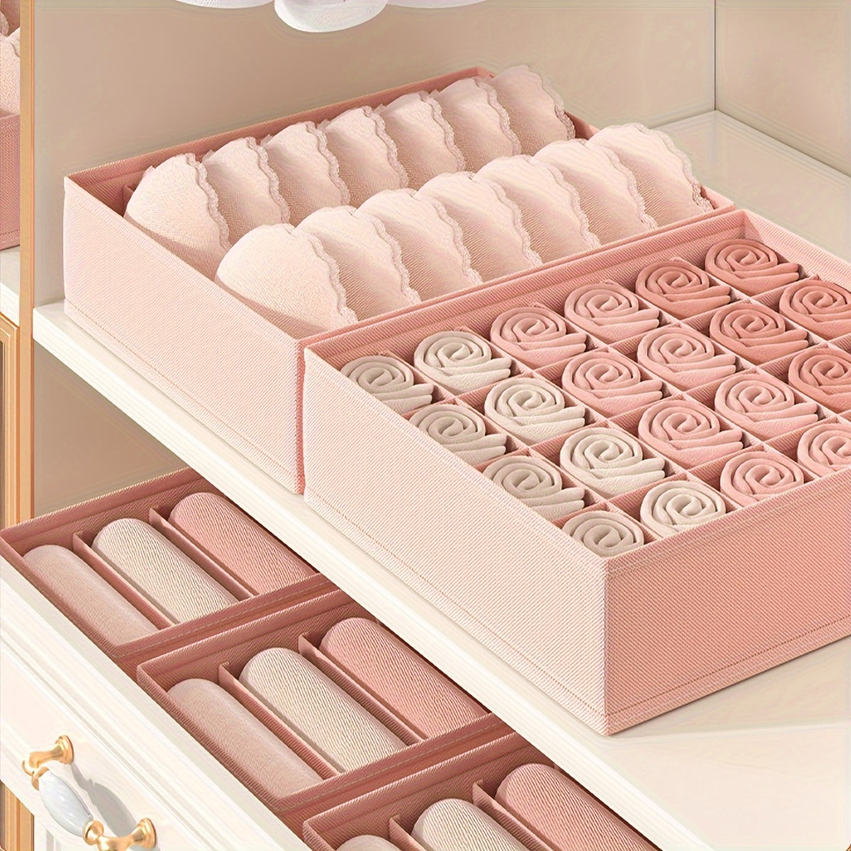 Multi-Grid Storage Baskets for Underwear Bras Socks Clothes Space Saving Organizer