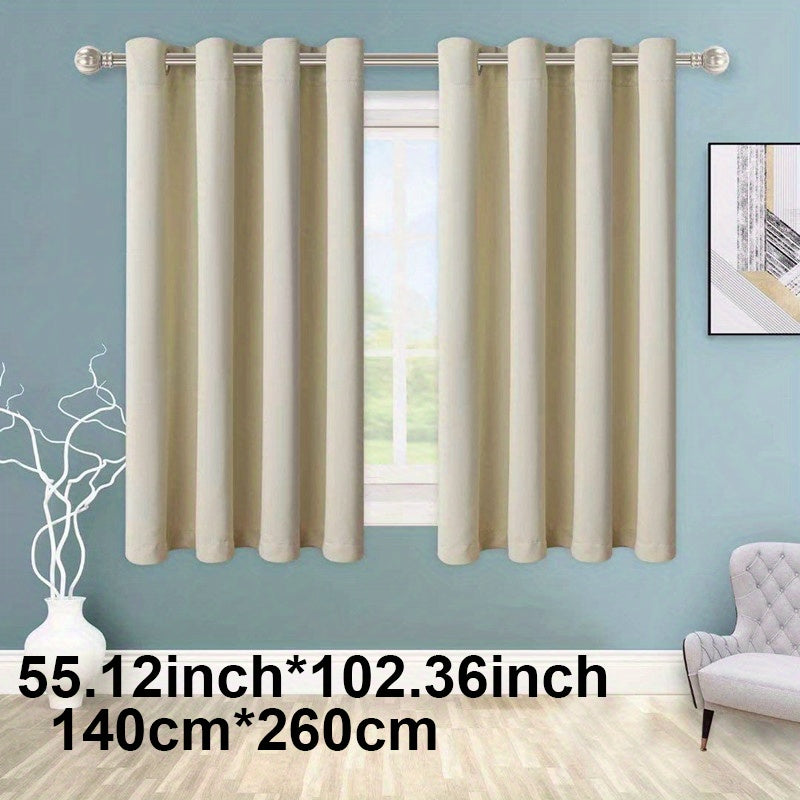 Blackout Curtain 1 Panel Solid Black Insulated Room Darkening for Bedroom Living Room
