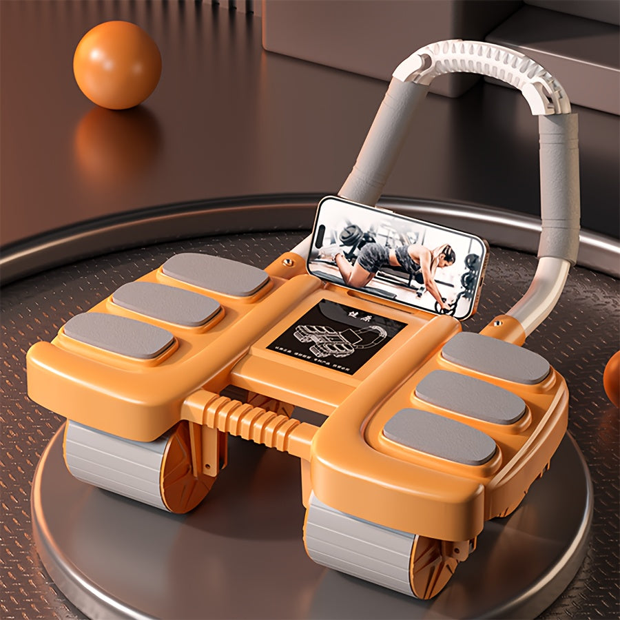 Аб-роллер с наколенниками для тренировки корпуса, домашний фитнес, оранжевый, синий, черный