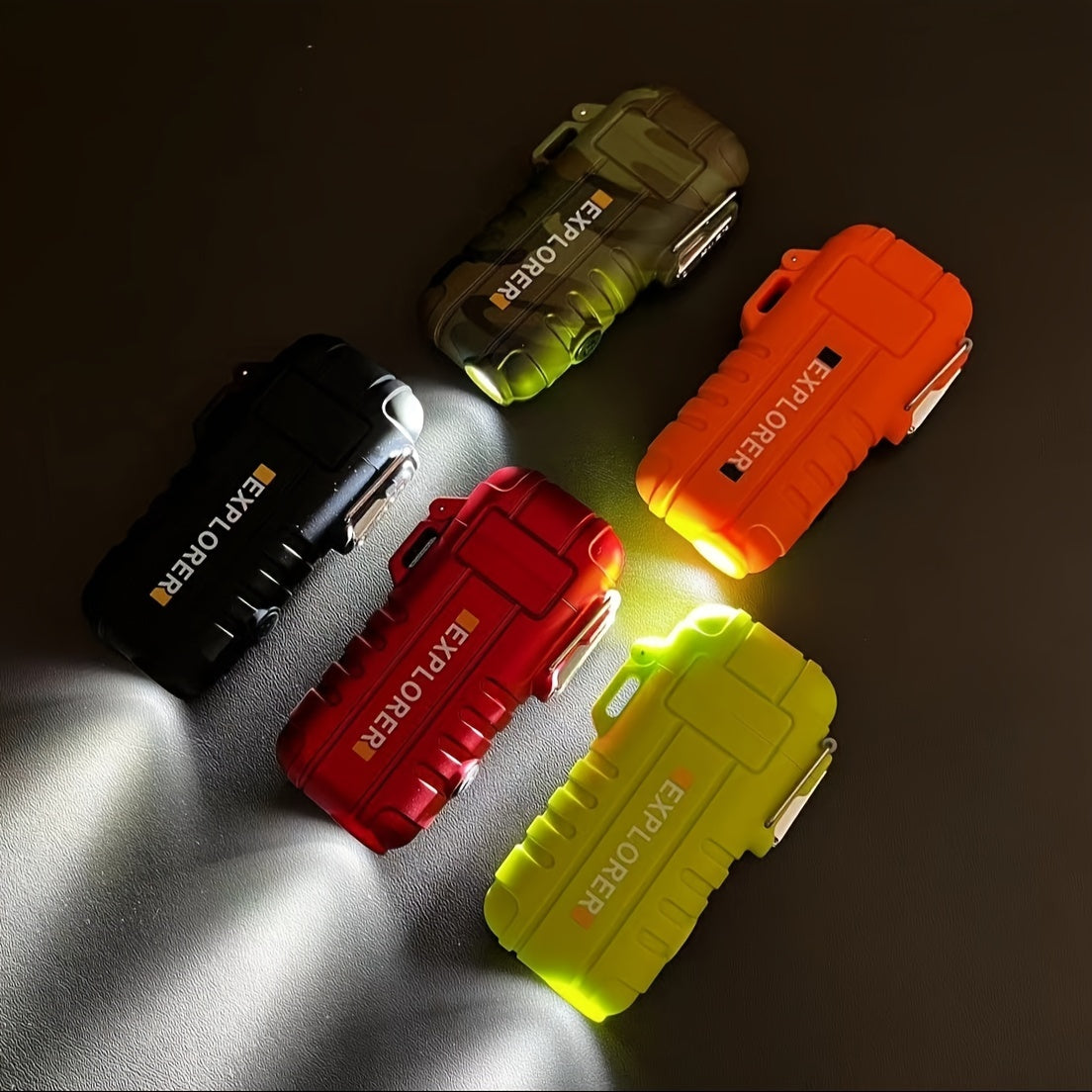 Outdoor Electric Lighter with Flashlight and Rotatable Hose for Camping Gas Stove