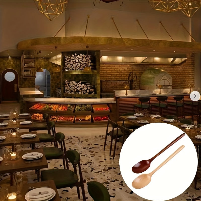 Wooden Spoon 23.5cm Long-Handle Kitchen Utensil for Cooking and Serving