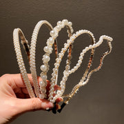 Women’s Faux Pearl Hair Hoops Set of 5 Elegant Stylish Hairbands