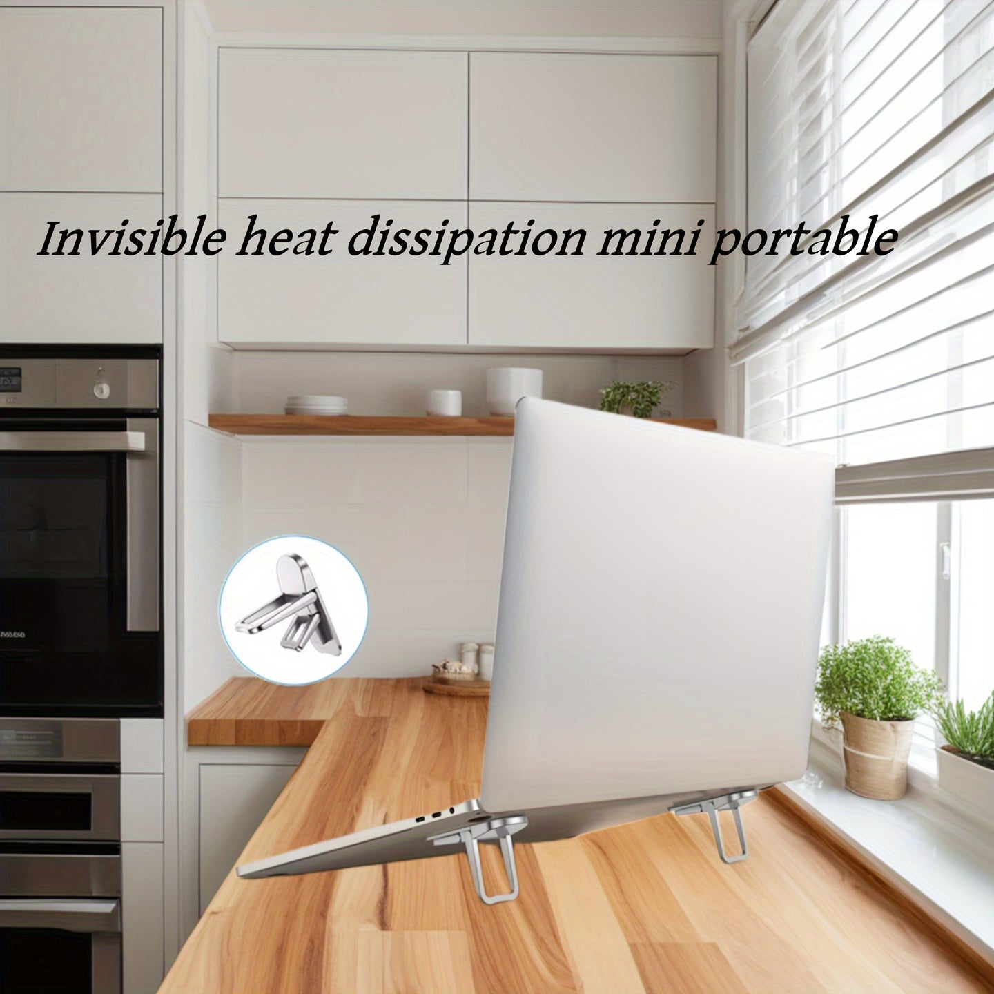 Adjustable Laptop Stand with Folding Portable Base and Height Adjustment