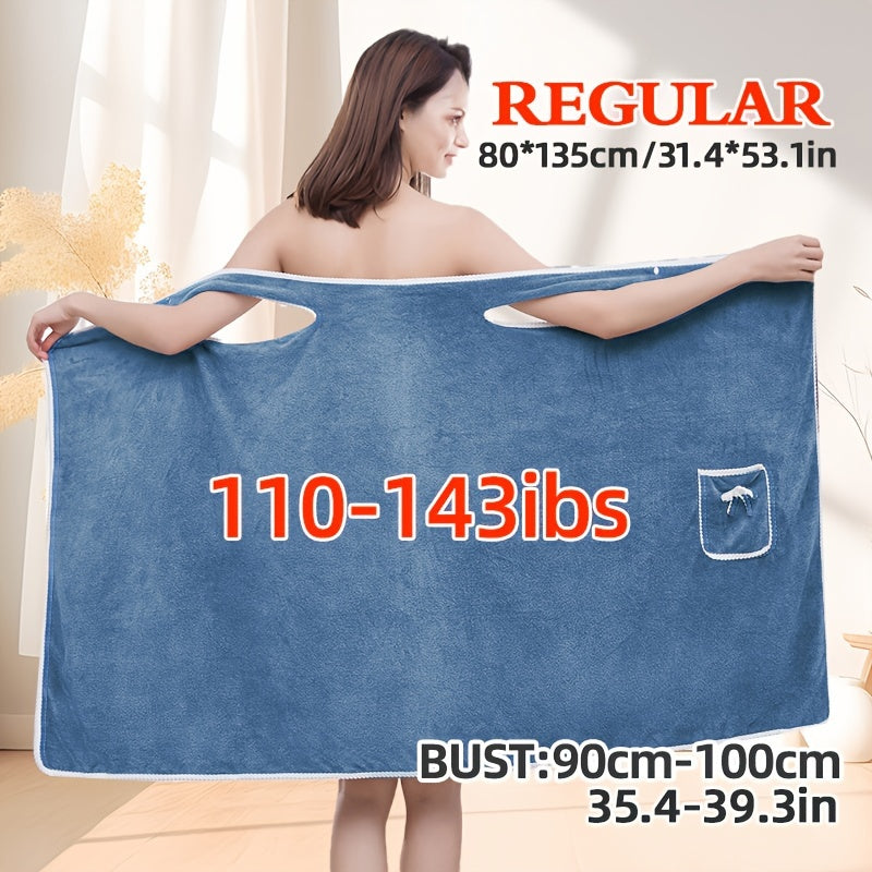 1 dona Qiziqarli Kamon Yumshoq Dush Yubkasi Ayollar uchun, Cho'miladigan Sochiq, Cho'ntakli, Uy va Sayohat uchun Moslashtiriladigan