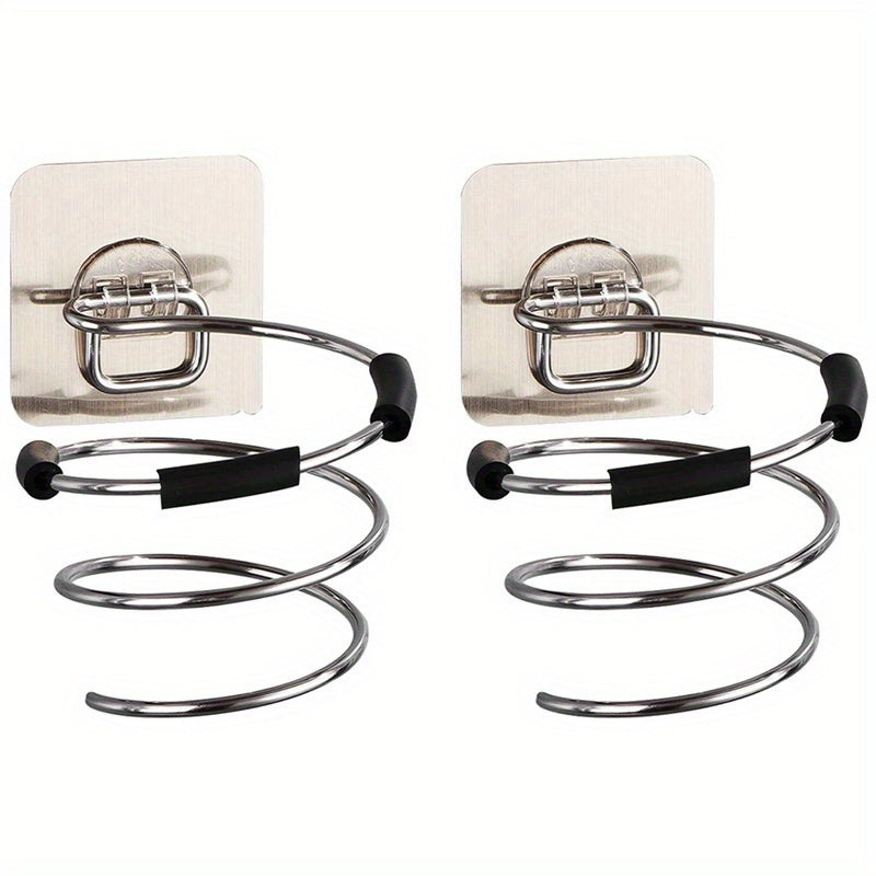 Stainless Steel Hair Dryer Holder Wall Mount Storage Rack for Bathroom Dormitory