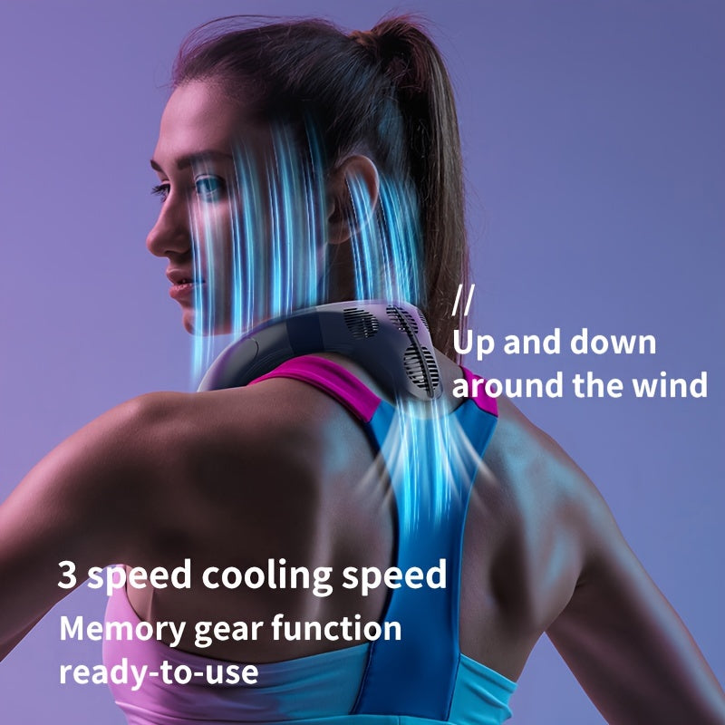 Portable Neck Fan with 360° Full-Body Cooling 5200mAh Rechargeable Battery