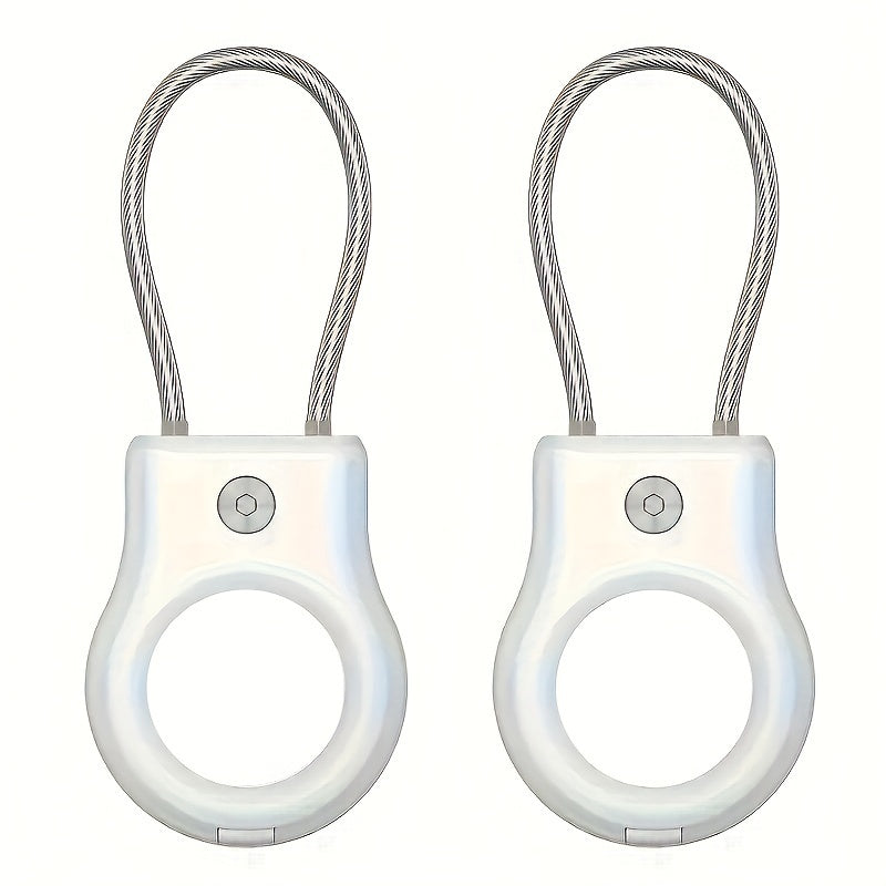 Durable Hard Plastic AirTag Keychain Holder with Lock Case for Luggage