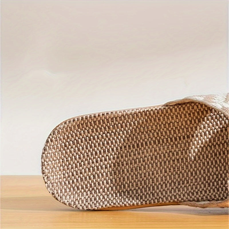 Men's Open Toe Cross Strap Slippers Breathable EVA Sole Non-Slip Summer Casual Shoes