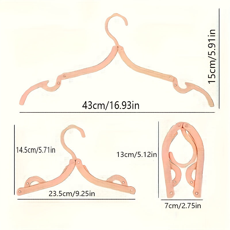 10pc Portable Folding Travel Hangers Space-Saving Clothes Drying Racks for Cruises