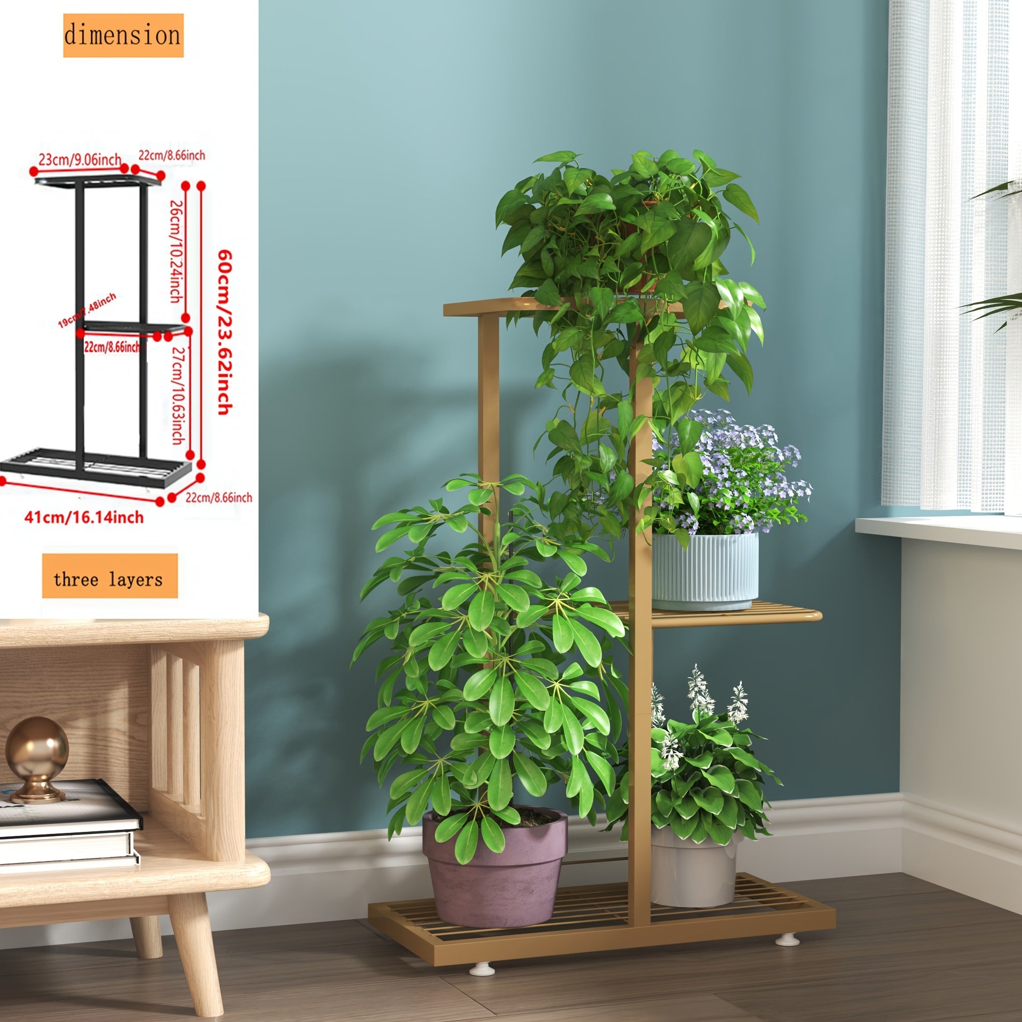 European Style Multi-Tier Metal Plant Stand White Rustproof Indoor Balcony Decor