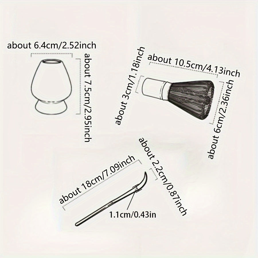 Juego de té Matcha japonés con batidor de bambú, vertedor de cerámica y cucharón