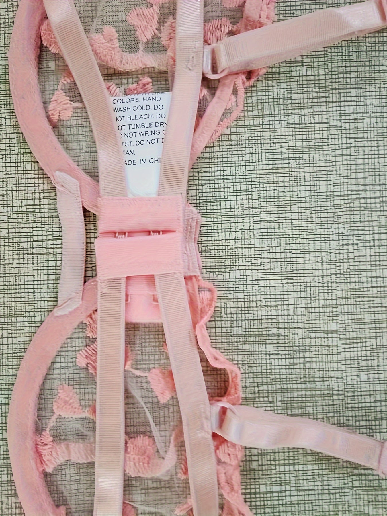 Conjunto de lencería de encaje transparente y coqueto para mujer