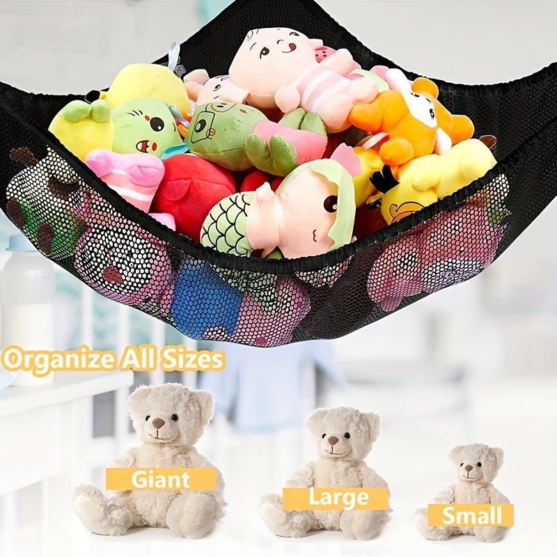Organizador de pared para peluches, red grande para animales, hamaca colgante para almacenamiento