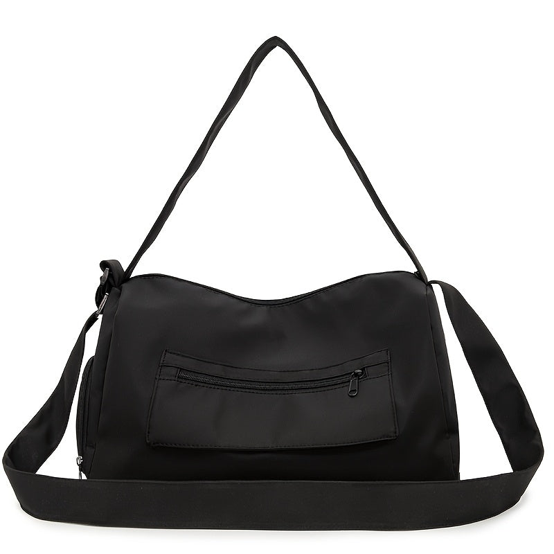 Unisex Nylon Gym Bag with Wet Dry Separation Trolley Sleeve Hand Washable Red Black Beige Green Purple