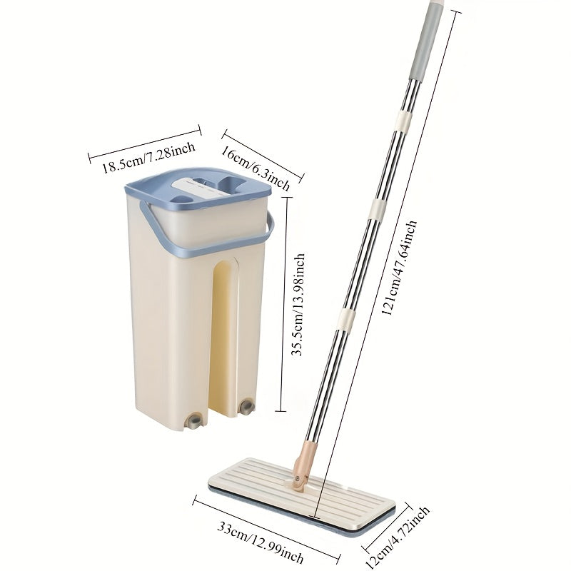 Ushbu tekis mopu qo'llaringizni ishlatmasdan oson siqish uchun maxsus ishlab chiqilgan. U chelak tizimi va nam va quruq tozalash uchun ikkita yuviladigan mikro tolali mop bilan birga keladi, bu esa uni uyda turli joylarni tozalash uchun mukammal qiladi.