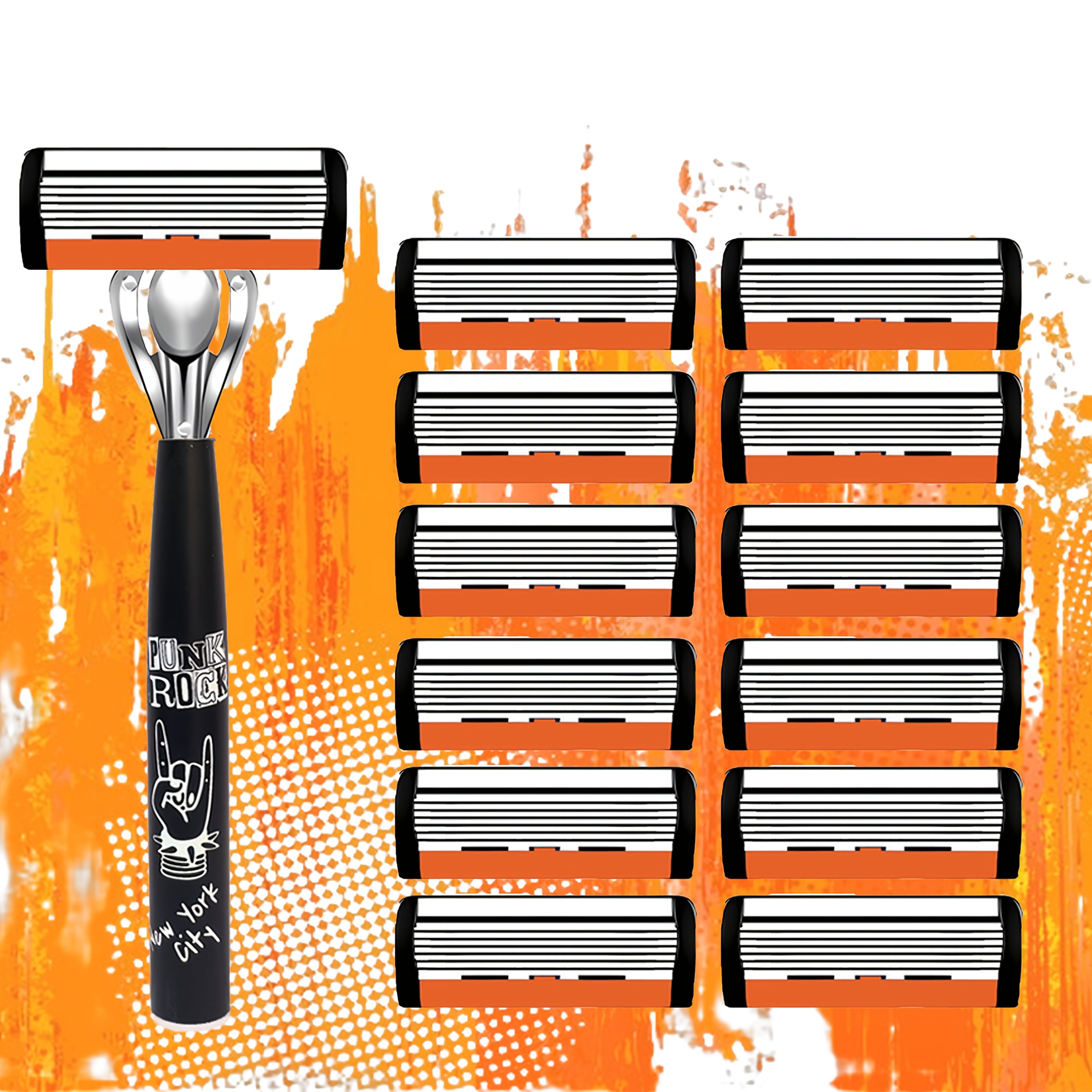 Set de maquinilla de afeitar vintage para hombre con mango reutilizable y hojas afiladas