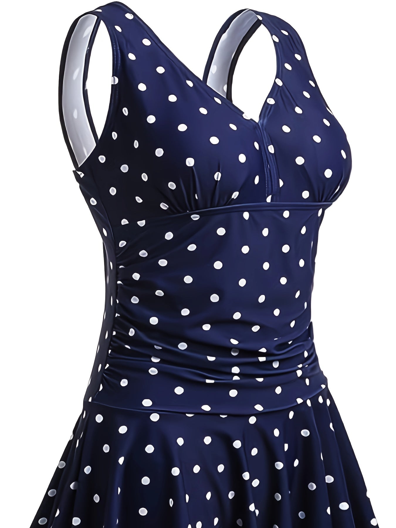 Polka Dot V Neck Swimsuit with Tummy Control High Stretch One Piece Bathing Suit