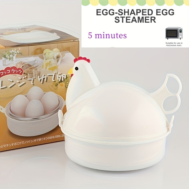 Cocedor al vapor para huevos en forma de pollo de aluminio para microondas de 4 tazas