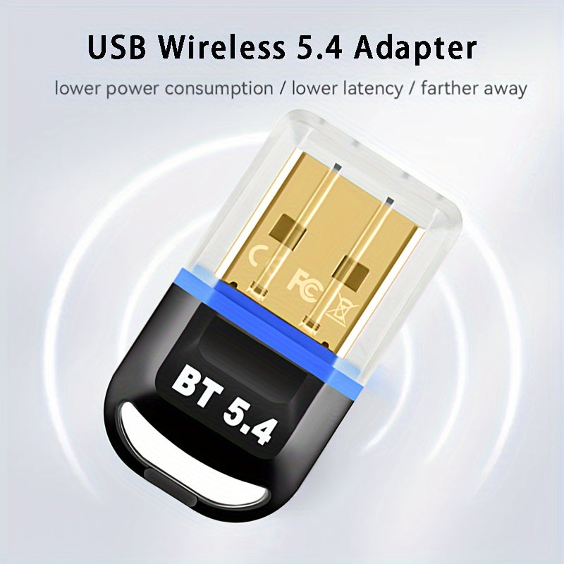 USB Bluetooth 5.4 Wireless Adapter for Windows 11/10/8.1 with Backward Compatibility