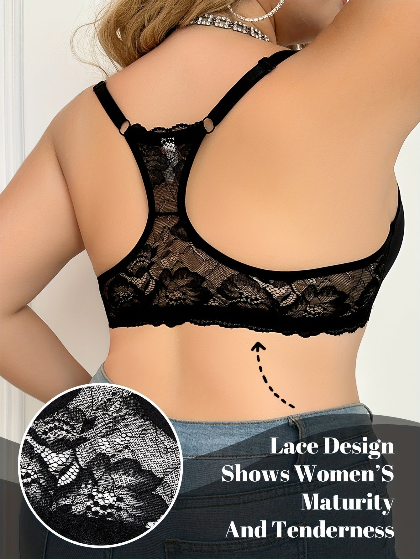 Women's Large Size Glossy Push-Up Bra with Underwire and Solid Color