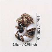 Vaqt o‘tmishidagi Konch va Arslon Brosh, Vintage Jozibasi bilan, Ayollar uchun Zamonaviy Aksessuar, Rhinestone va Emal bilan bezatilgan, O‘ziga xos Hayvon Shakli, Eksklyuziv Moda Bayonoti, San'atkorona Dizayn, Ayollar Garderobiga Mukammal Qo‘shimcha