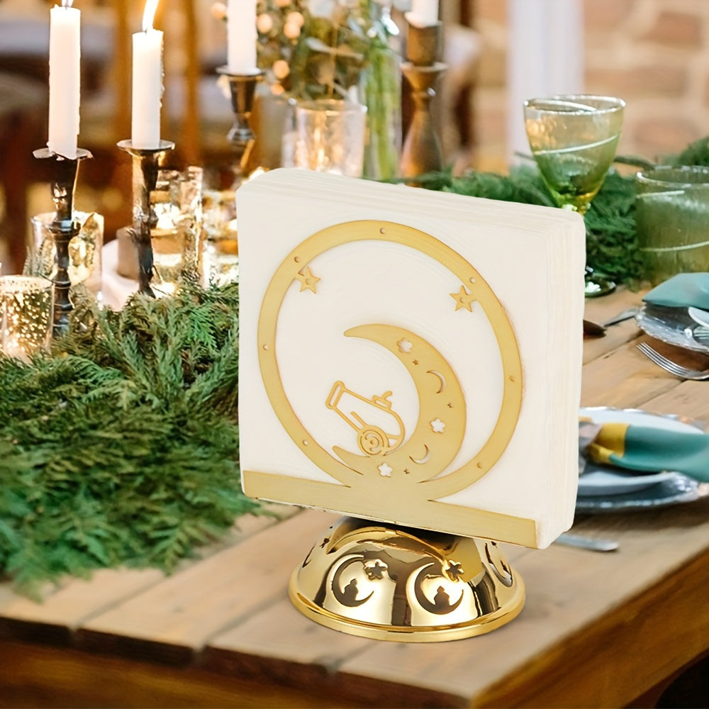 Gold Crescent Moon Napkin Holder for Holiday Dining Table Decor