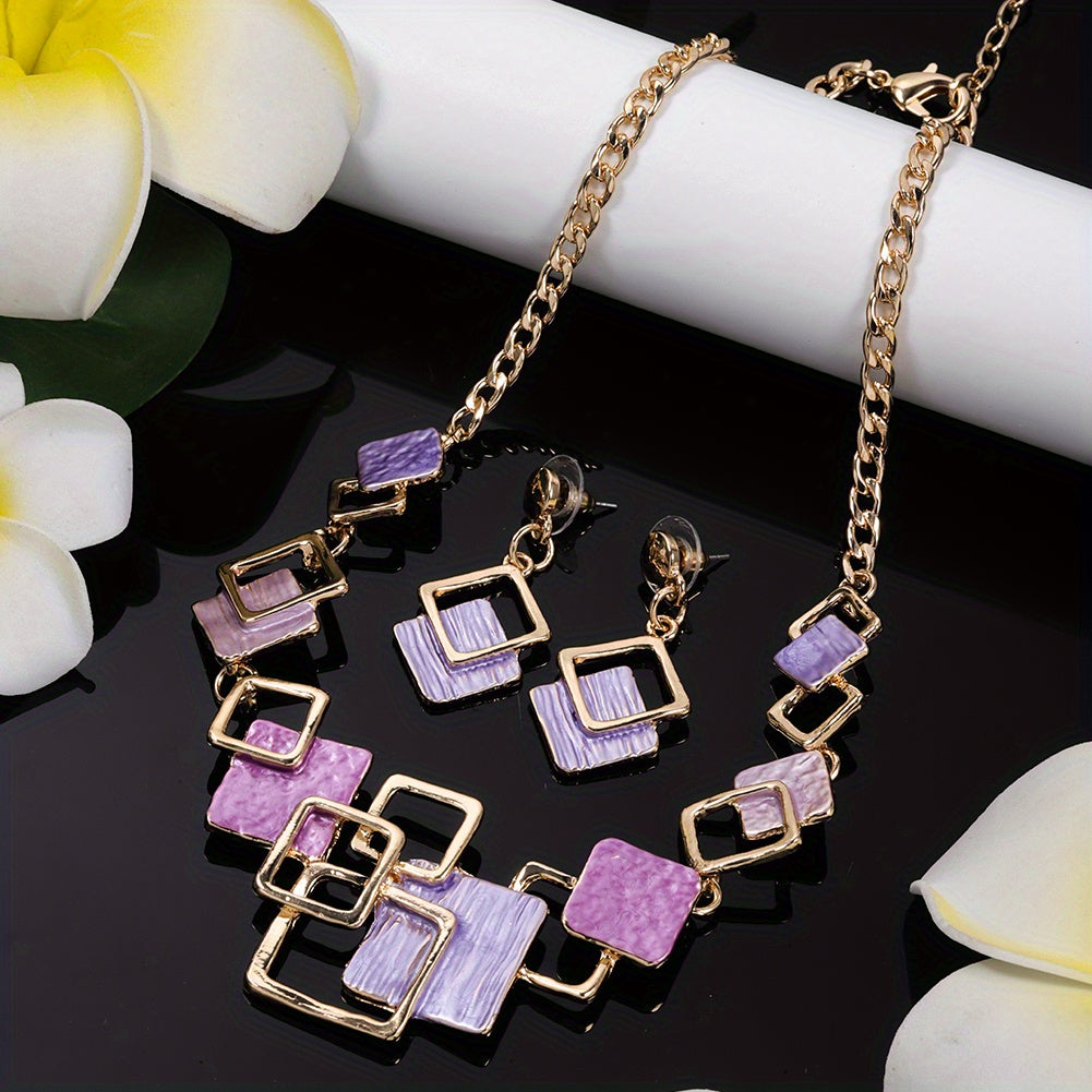 Luxury Bohemian Jewelry Set for Ladies Party Necklace and Earrings