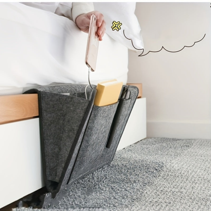 Organizador de mesita de noche de estilo campestre francés con bolsillos para almacenamiento en dormitorio