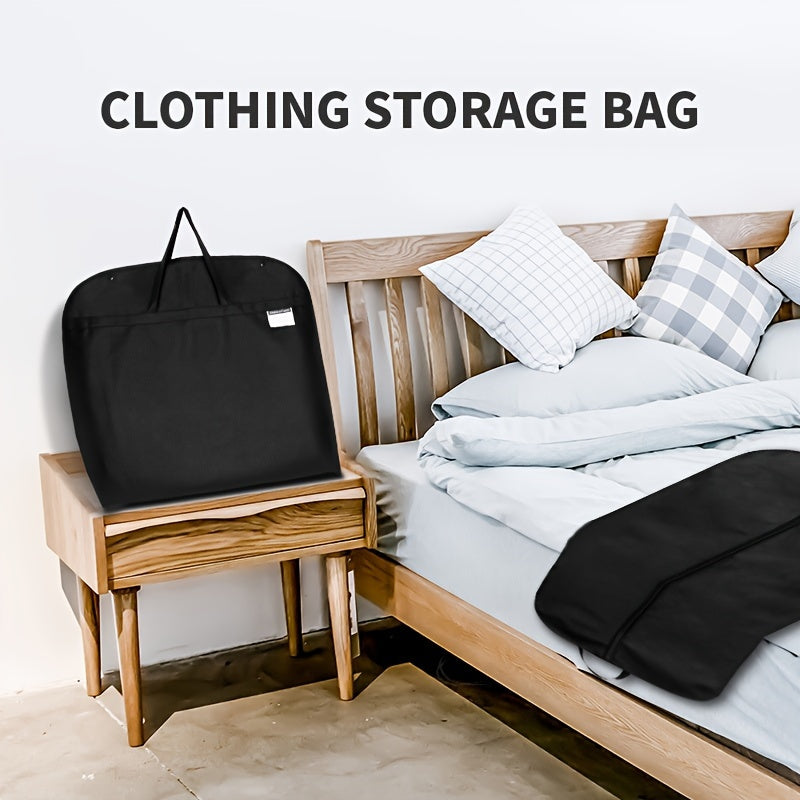 Foldable Black Clothes Storage Bag with Handle for Travel and Closet Organization