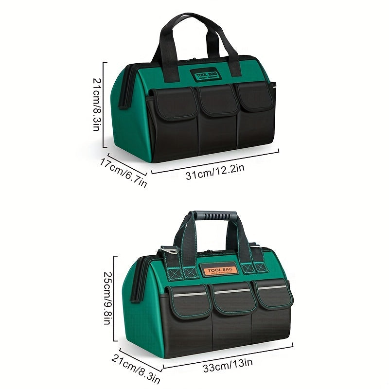 Waterproof Canvas Tool Bag for Woodworking and Maintenance Tools Green