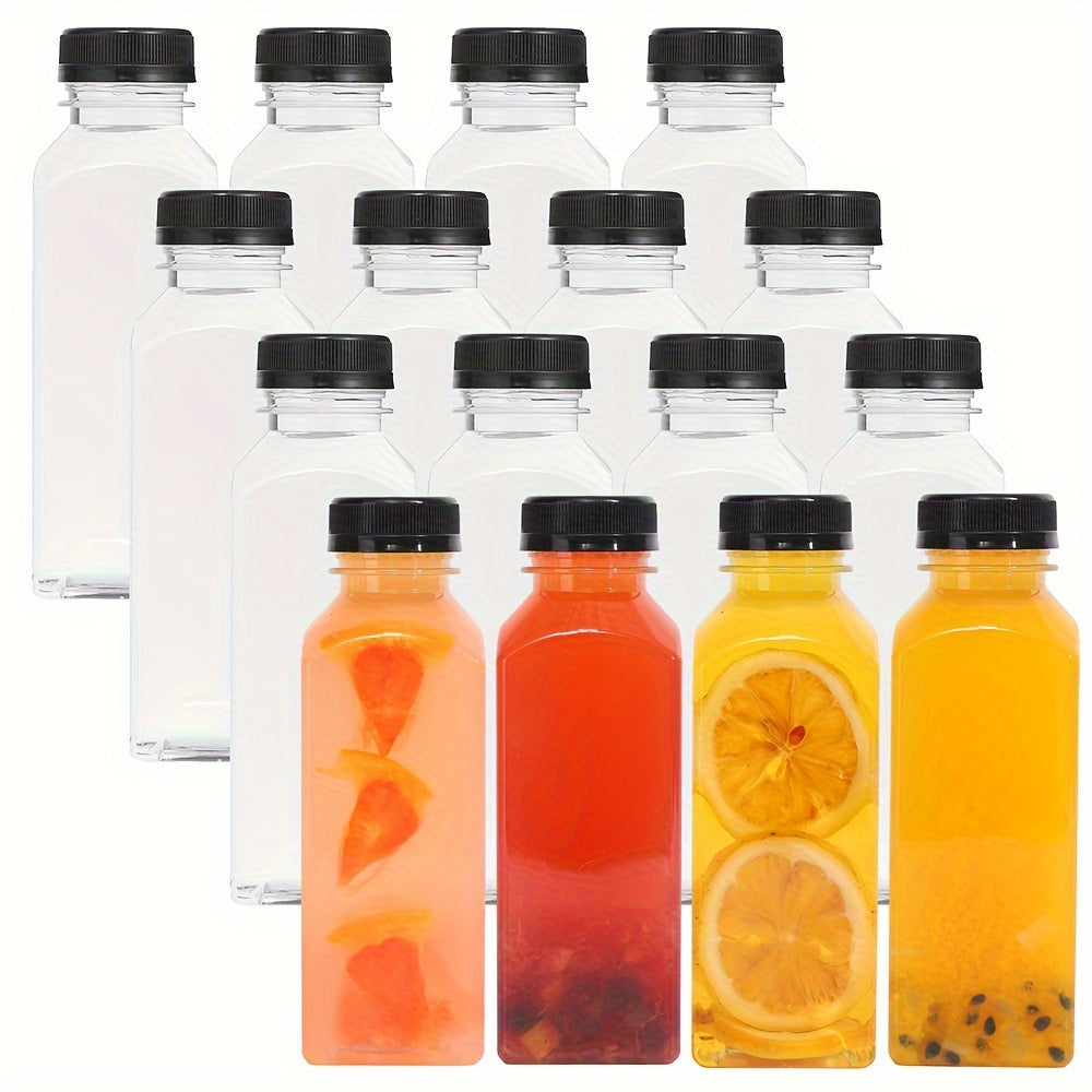 Plastic Juice Bottles 1 or 4 Pack Leak-Proof Caps for Smoothies and Beverages