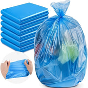 50 Blue Trash Bags 47x55 Inches Heavy Duty Multi-Purpose Garbage Liners