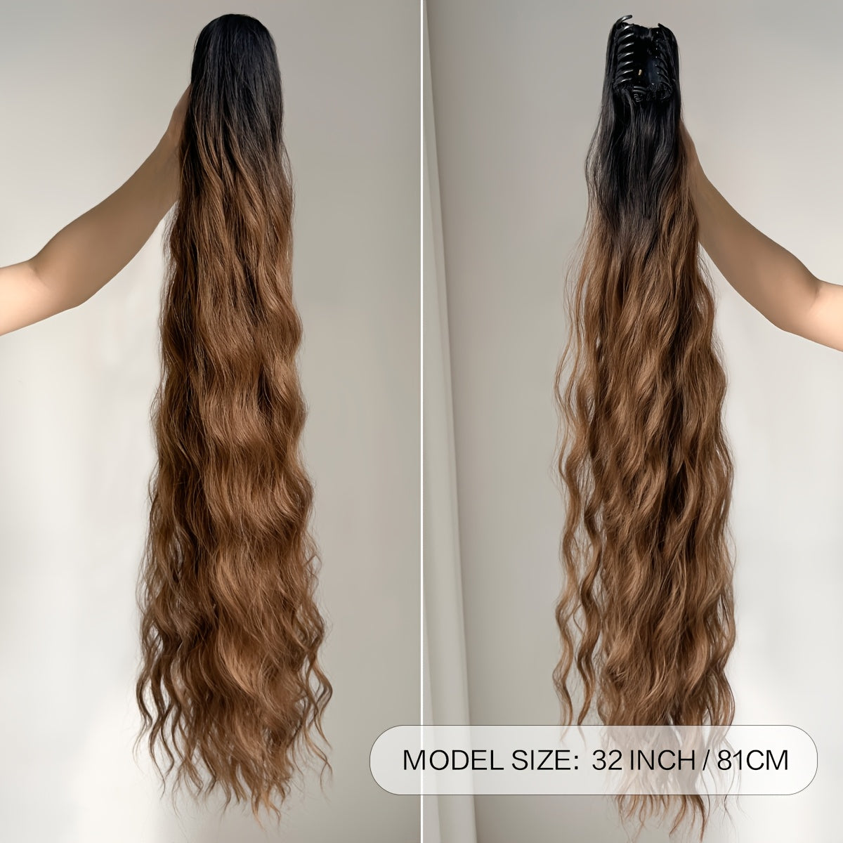 Ombre Water Wave Synthetic Ponytail Hair Extension for Women 81.28cm Heat Resistant